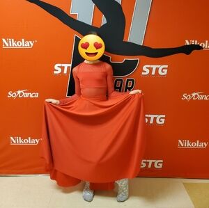 Balera Red Leotard and Skirt LC